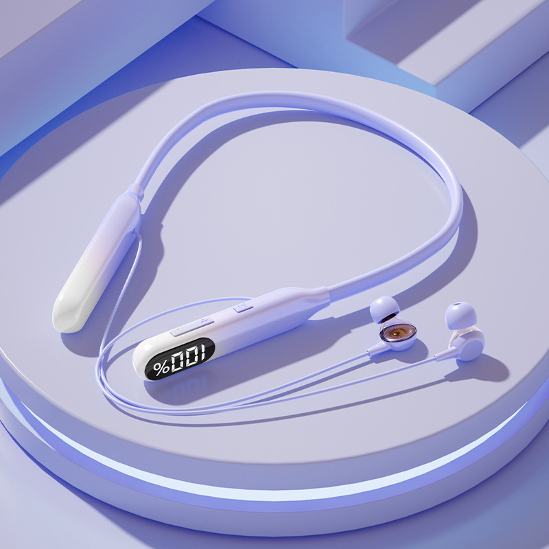 Xiaomi 5.4 LED Display Stereo Wireless Earphones Gaming Headphones Sports Waterproof Hanging Neck Headphones Headset: Red