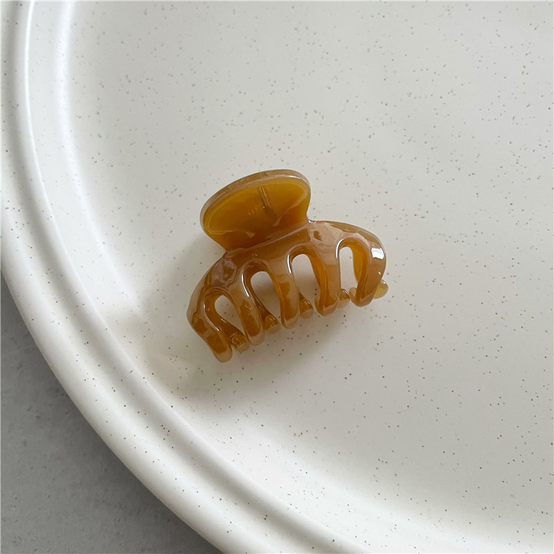 Pinza de pelo acrílica de color con textura de gelatina, flequillo lateral rectangular geométrico de tamaño pequeño, Pinza de agarre pequeña, accesorios para el cabello versión coreana