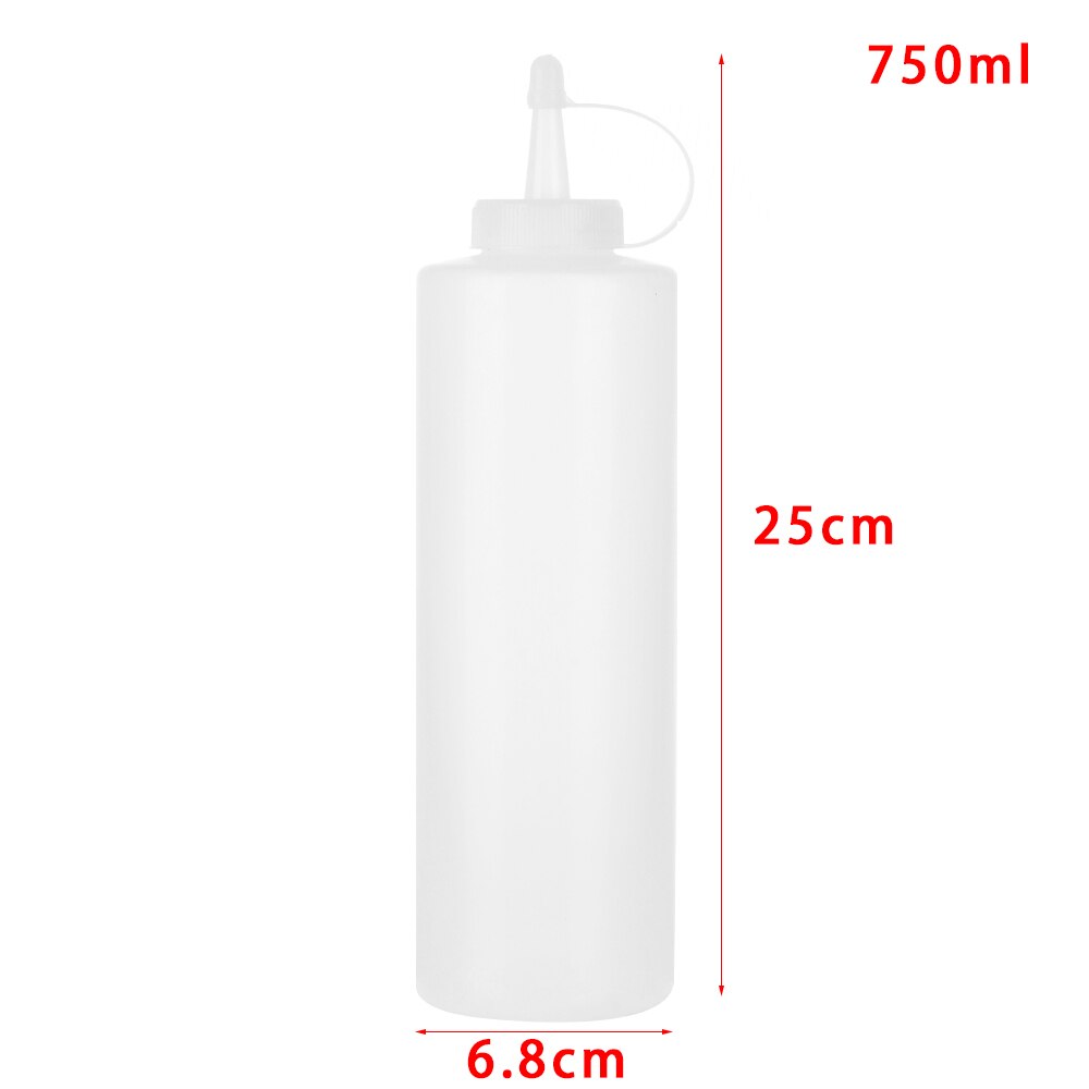 Bouteille à presser en plastique avec capuchon, 4 tailles, pour chocolat, outil de décoration de gâteaux, pain, pâtisserie, Dessert, distributeur de condiments: 750ml