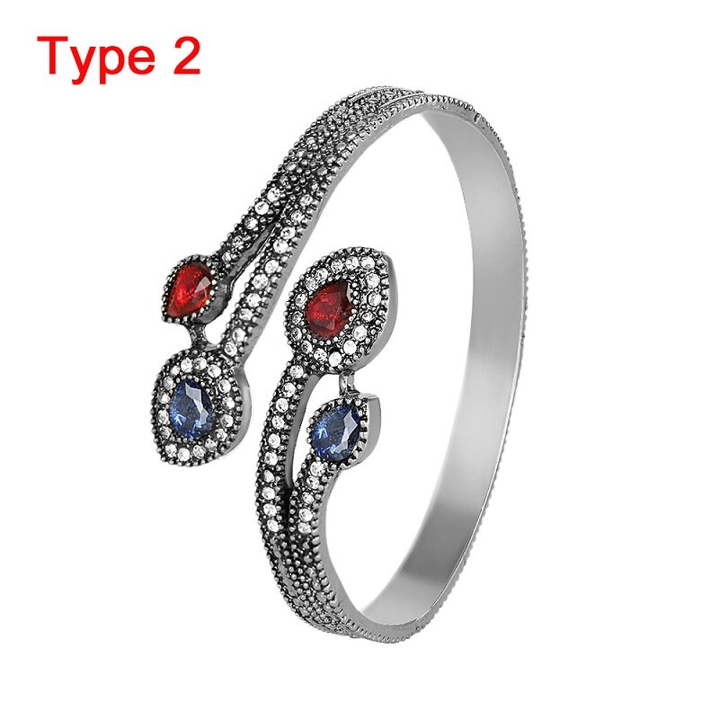 1 Stück Neue Heiße Frauen Vintage Armreifen Wassertropfen Harz Manschette Armbänder Red Wassertropfen Türkischen Schmuck: 2