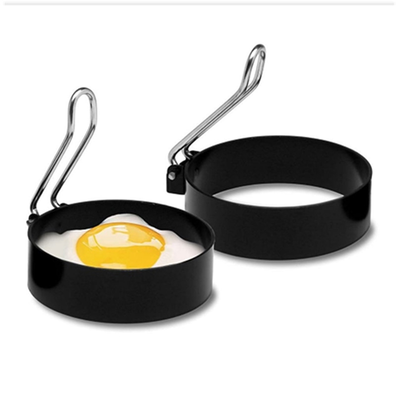 Nonstick rustfrit stål håndtag runde ægringe forme pandekager forme ring rundt æg stegte stegeforme køkkenredskaber ægkomfur