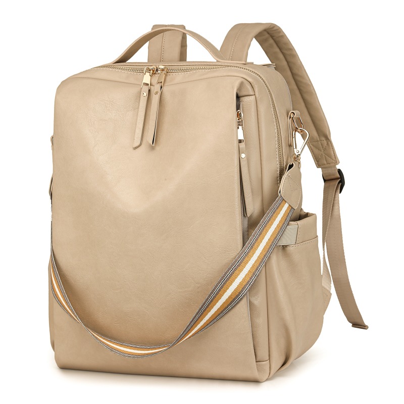 Bestseller! Vintage PU-leren rugzak voor dames - Retro schoudertas met meerdere zakken, laptophoes en verstelbare bandjes