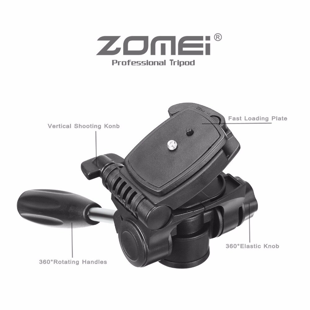 ZOMEI Q111 Portable Flexible Tripod With Pan Head - For DSLR, Phone, Live Video - 55in