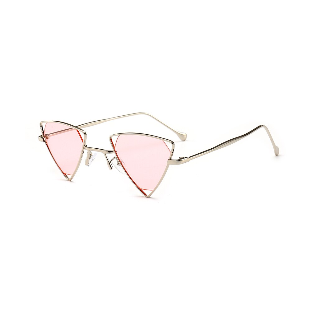 1 stücke Jahrgang Steampunk Dreieck Sonnenbrille Frauen/Männer Metall retro Schattierungen Sonnenbrille auge pflege: Rosa