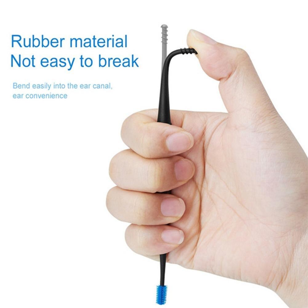 1Pcs Zachte Siliconen Dubbele Hoofd Oor Pick Oor Schoon Tool Double-Ended Earpick Ear Wax Curette Remover Oor schoner