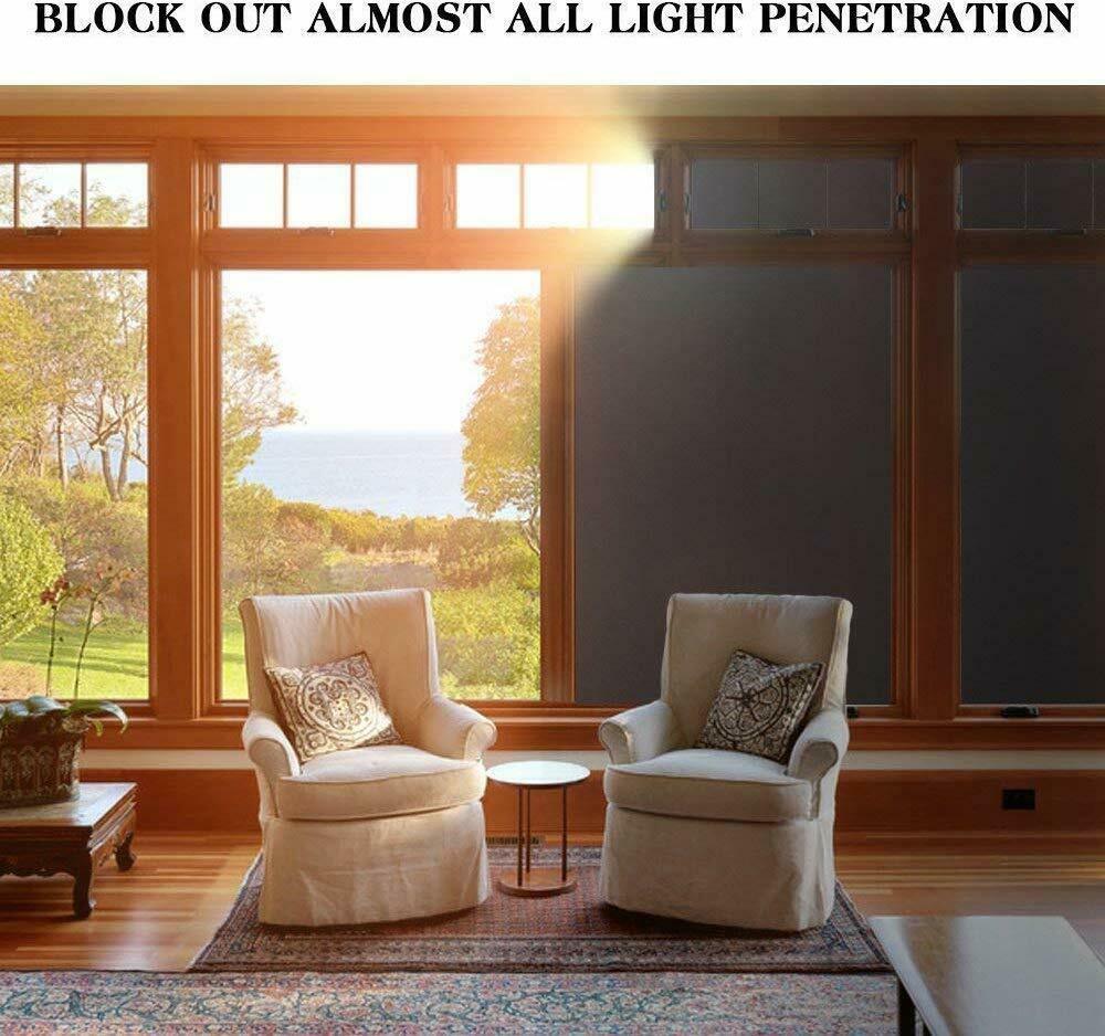 Blackout Window Film Static Cling Perfect Privacy 99%UV Rejection 90*200cm
