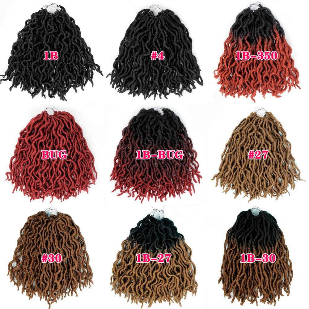 Faux Locs Gehaakte Haar Krullend Dreadlocks Haar Extensions 18 Wortel/packet Gehaakte Krullend Haar Synthetische Faux Locs Haar Stuk