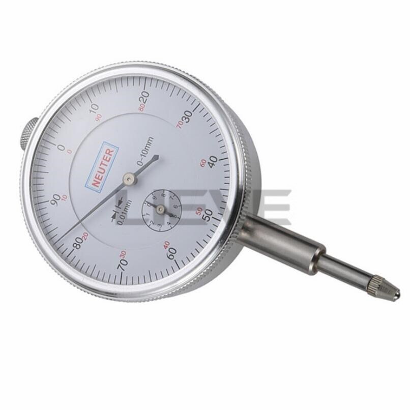 Dial indicator 0-10mm/0.01mm mechanical indicator strap lug aluminum alloy case