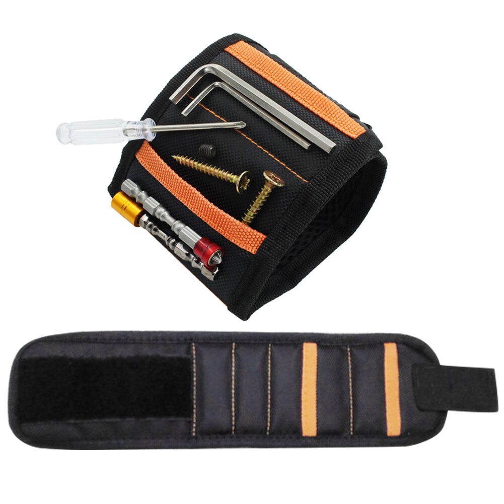 Men Portable Adjustable Breathable Universal Magnetic Wristband DIY Ergonomic Tool Belt Storage Organizer Strong Magnet