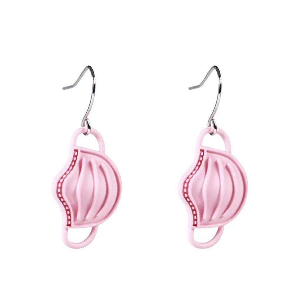 1 Pair Funny Colorful Face Mask Shape Earrings Exaggerated Irregular DIY Earrings For Women: C