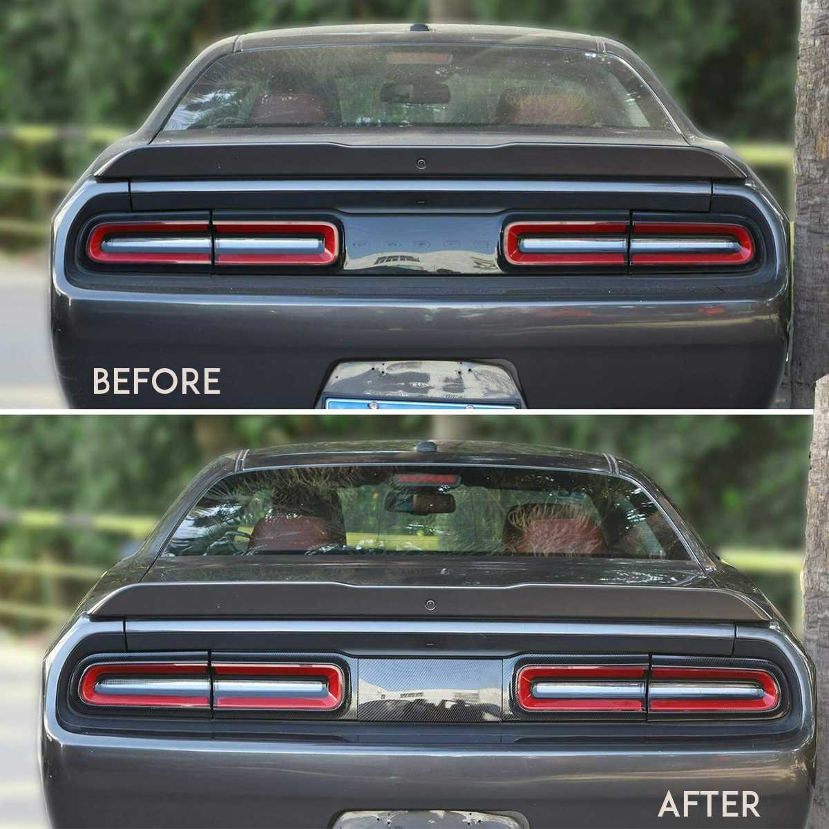 Achter Achterlicht Decoratie Koolstofvezel Stijl Achterlicht Lamp Cover Versieringen Voor Dodge Challenger