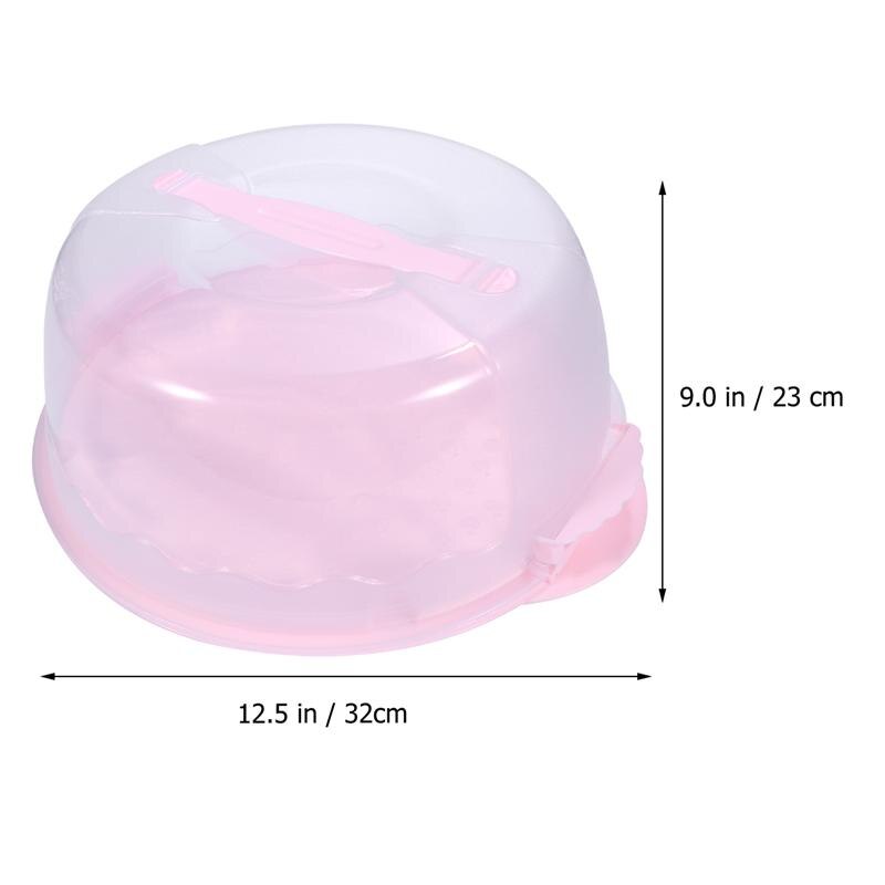 8 Inch Taartdoos Draagbare Handheld Cake Verpakking Voedsel Storage Case Verse Houden Container Met Deksel (Roze)