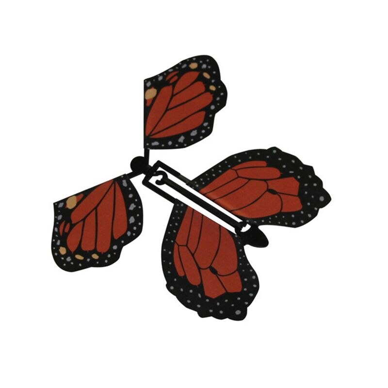 5pcs Magic Flying in the Book Butterfly Rubber Band Powered Wind Up Butterfly null