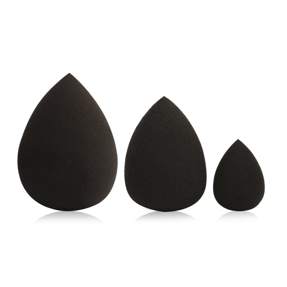 3 stks/zak Draagbare te Gebruiken 3 Size Sponge Make Rookwolken Stichting Smooth Spons Cosmetische Puff Cucurbit Water Shape tool: Black