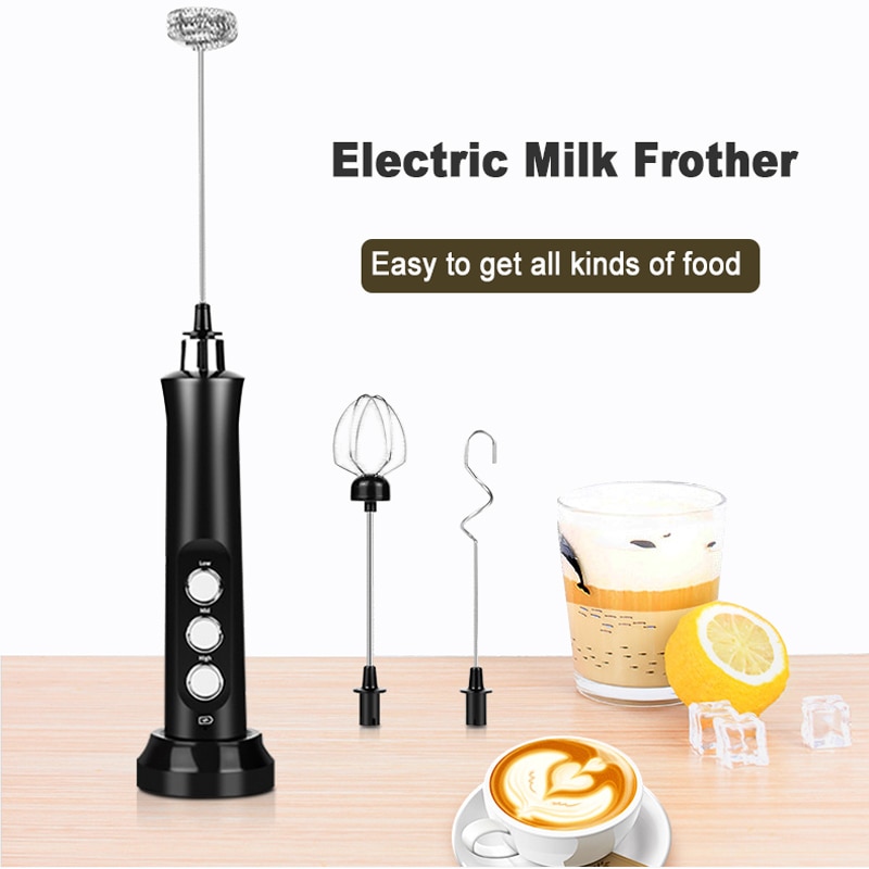Draagbare Elektrische Melkopschuimer Usb Charger Melk Cappuccino Mixer 3 Snelheden Drink Mixer Elektrische Keukenmachine Blender