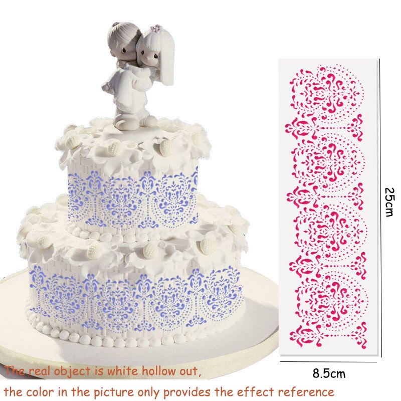 DIY Stil Schokolade Fondant Druck Schablone Hohl Zucker Sieb bilden Hochzeit Kuchen Schablone Rand Dekoration Vorlage Backen Werkzeuge