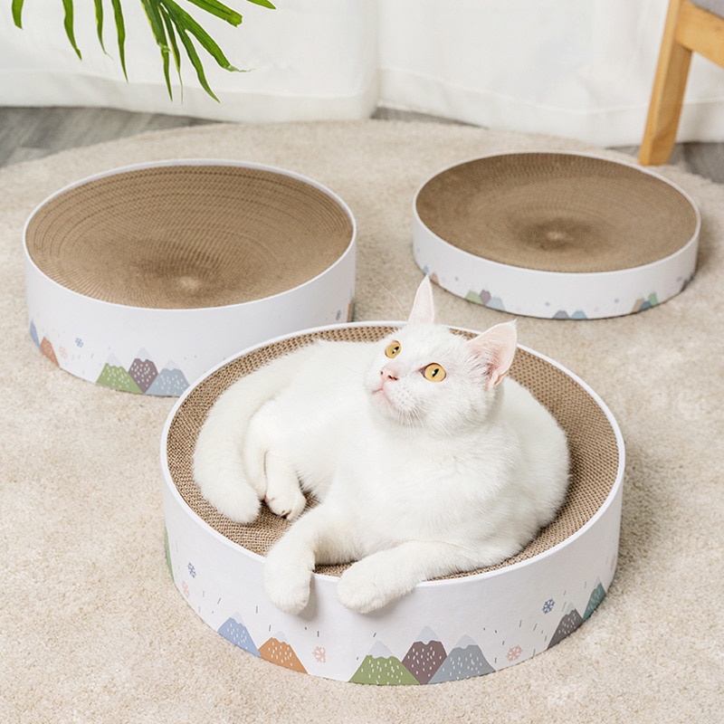 Kat ridebord bølgepapir rund model kat ridse slibning negle interaktiv beskytte møbler kat legetøj kat forsyninger