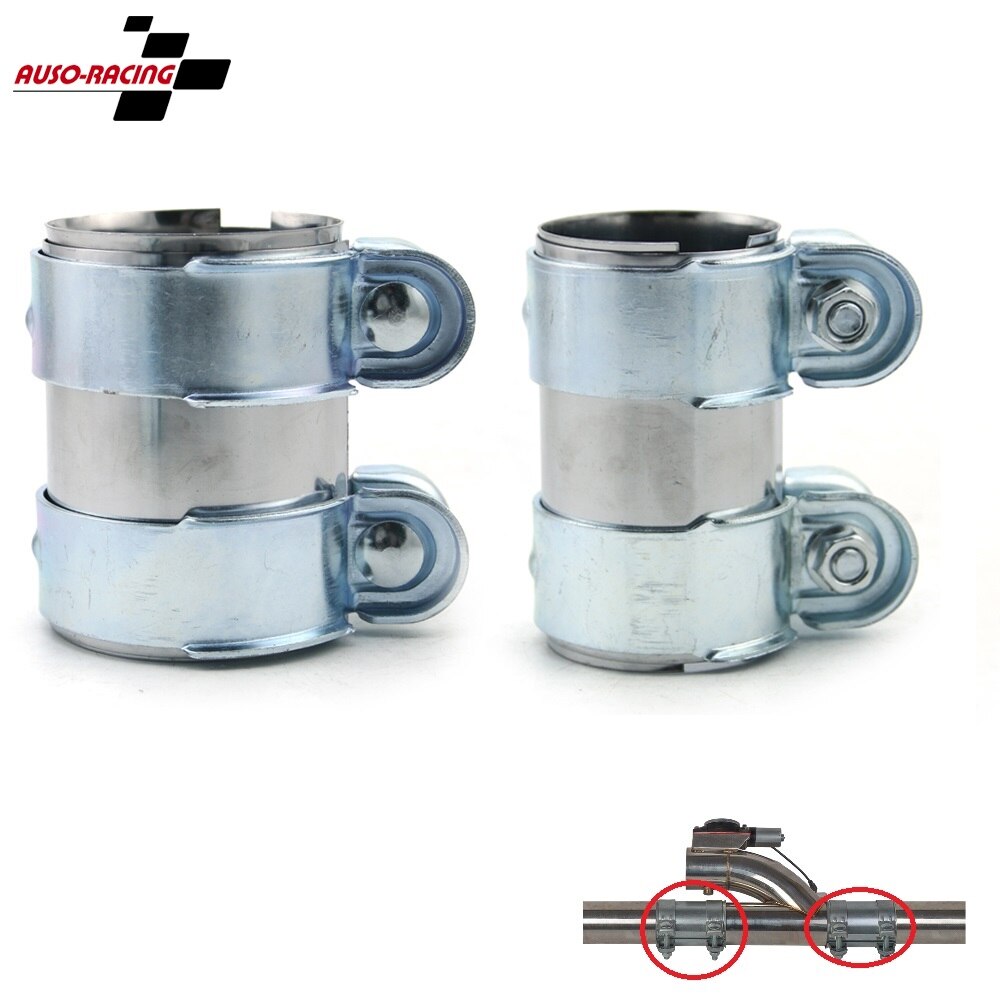 Exhaust Tube Pipe Connector Joiner Sleeve Clamp Connector Fit For 2.0 Inch 2.5" Pipeline