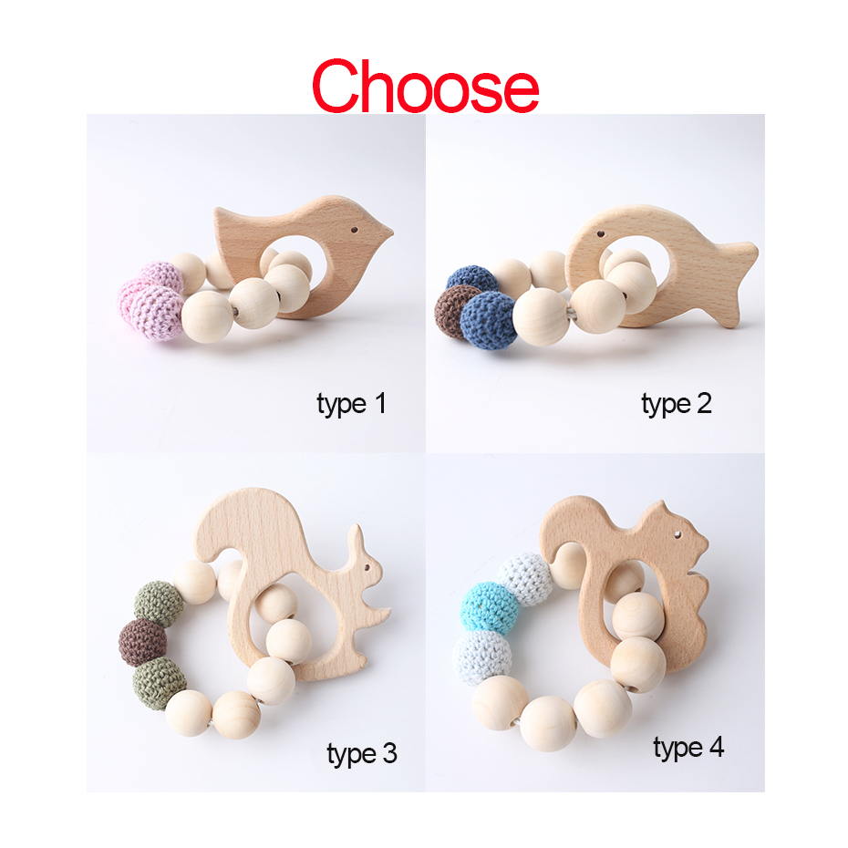 DIY Ambachten Armbanden Met Vis Vorm Accessoires Voor Baby Rammelaar Speelgoed Niet giftig Gehaakte Kralen Food Grade Materialen Bijtring