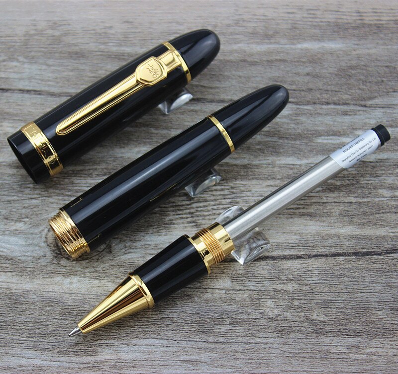 Jinhao 159 Blac Rollerball Pen Heavy Big Pen (Gold Trim)