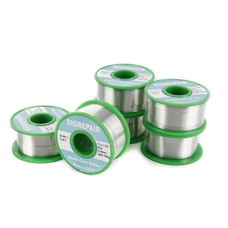 0.6/0.8/1.0 Mm Loodvrije Soldeer Tin 50G/100G Rosin Core Soldeer Sn99.3 cu0.7 Lassen Soldeerbout Soldeer Rosin Core