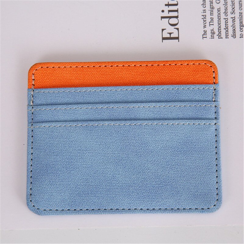 1Pc Pu Lederen Id Kaarthouder Snoep Kleur Bank Credit Card Box Multi Slot Slanke Card Case Portemonnee Vrouwen mannen Visitekaartje Cover: Sky Blue