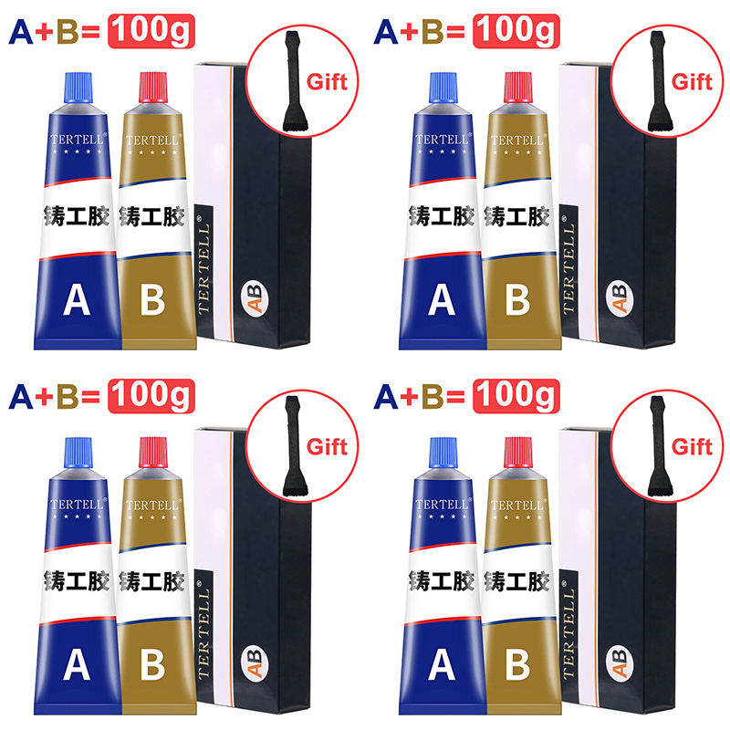 AB Casting Repair Glue High Temperature Resistant Liquid Metal Welding Filler Metal Repair Glue for Metal Casting Defect: PURPLE