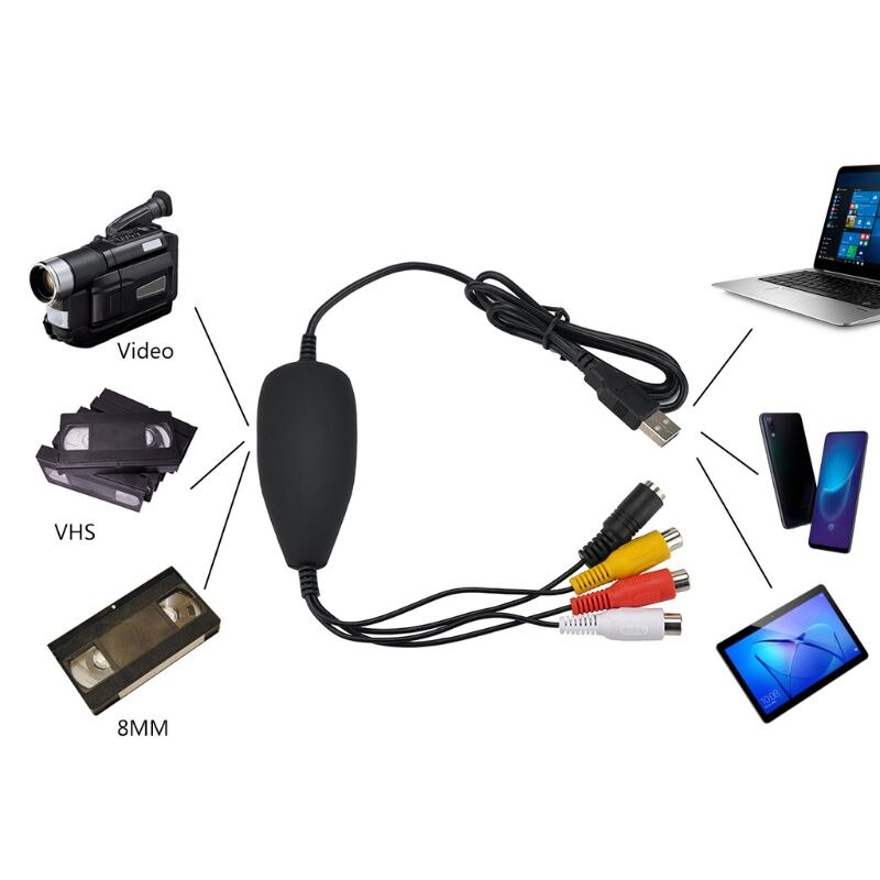 Ezcap 172 usb video griper fange omformer vhs video opptaker dvd videokamera