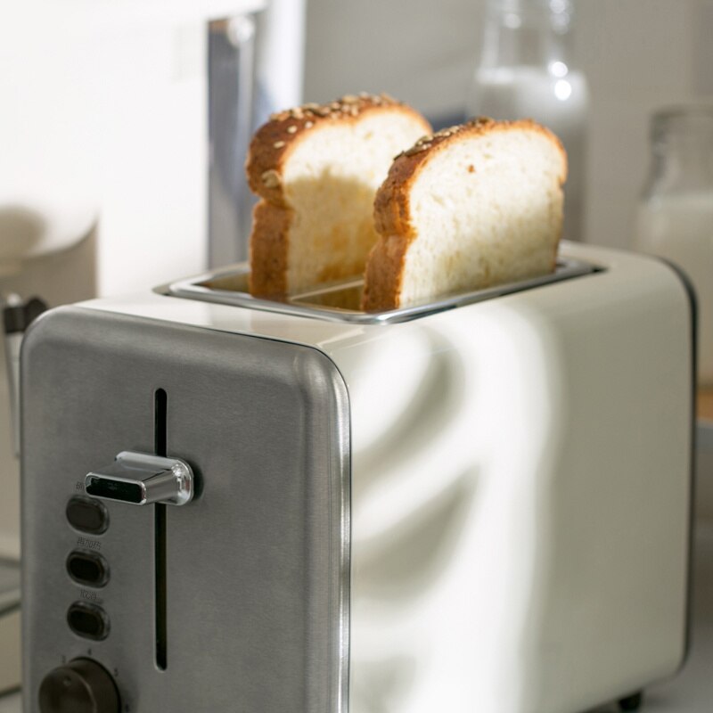 Retro Automatic Mini automatic dormitory toaster stainless steel toaster home 2 piece breakfast machine