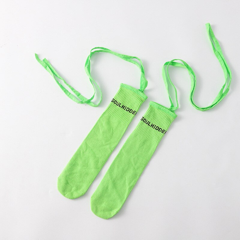Baby piger tøj lange sokker børn brev afslappet patchwork høje sokker bandage pige børn 3-12y: Grøn