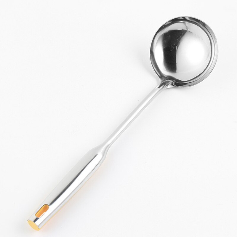 Cuchara de acero inoxidable para sopa, juego de cucharón, espátula, pala, platillos, cuchara para cocina, utensilios: C