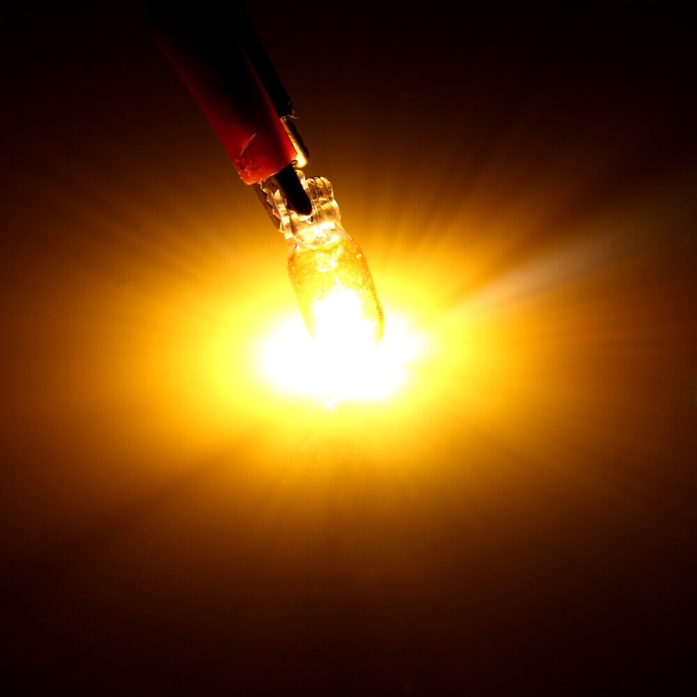 Bombilla halógena w5w T10 para luces de estacionamiento de coche, luz amarilla con cuñas laterales, 194, 501, 10 Uds.