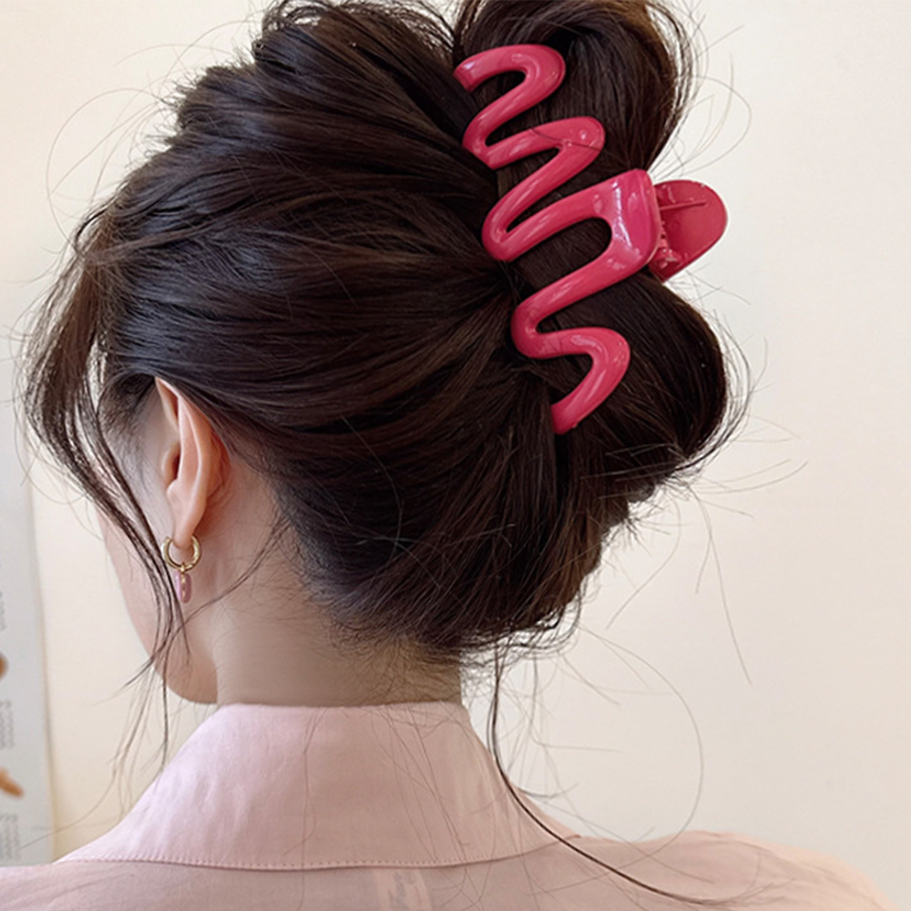 Pinza para el pelo acrílica a la , horquillas de estilo ondulado grande, pasadores, accesorios para el cabello, horquilla para mujer, tocado de cola de caballo