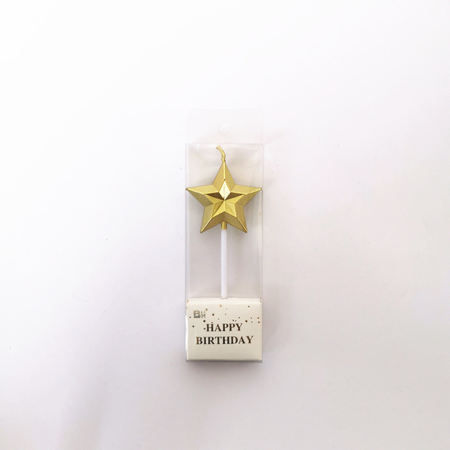 Verjaardagstaart Kaars Diamant Hart Stervorm Creatieve 3D Mooie Cupcake Kaars Kinderen Party Decoratie: B1