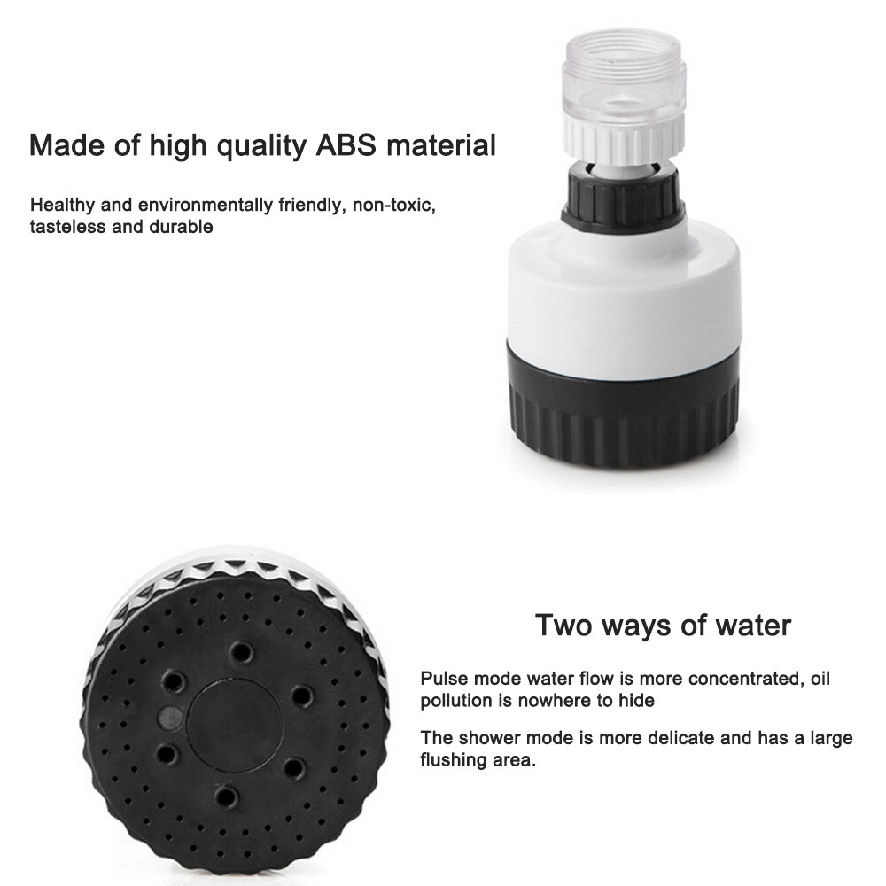 360 degree rotatable shower home faucet booster shower pulse shower double mode water saver