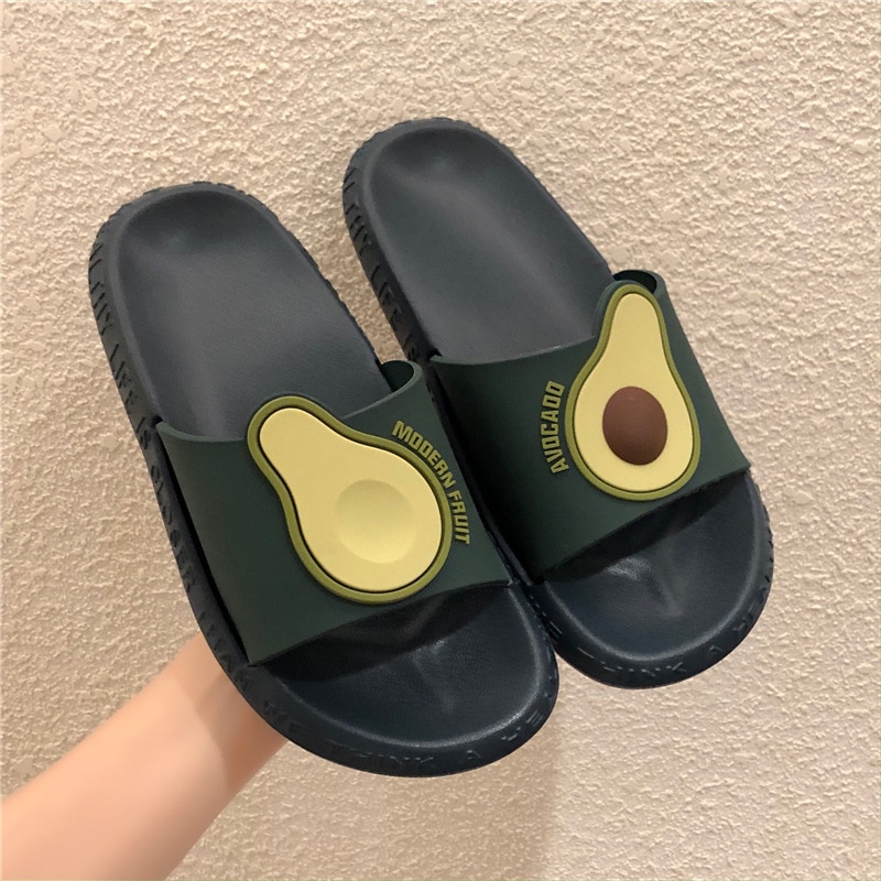 Paar der Hausschuhe frauen Hausschuhe Plattform Sommer Schlecht Koreanisch-Stil Eva Avocado Pantoffel für Männer drinnen Schuhe Mann schuhe