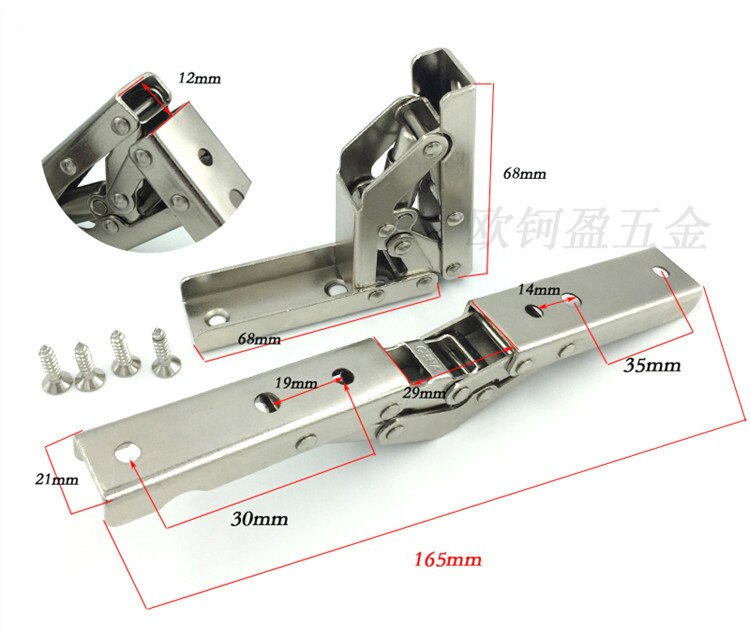 1 Paar 2 Stuks Van Roestvrij Staal 90 Graden Vouwen Scharnier Beugel Verborgen Tafel Houder Scharnier Meubels Accessoires
