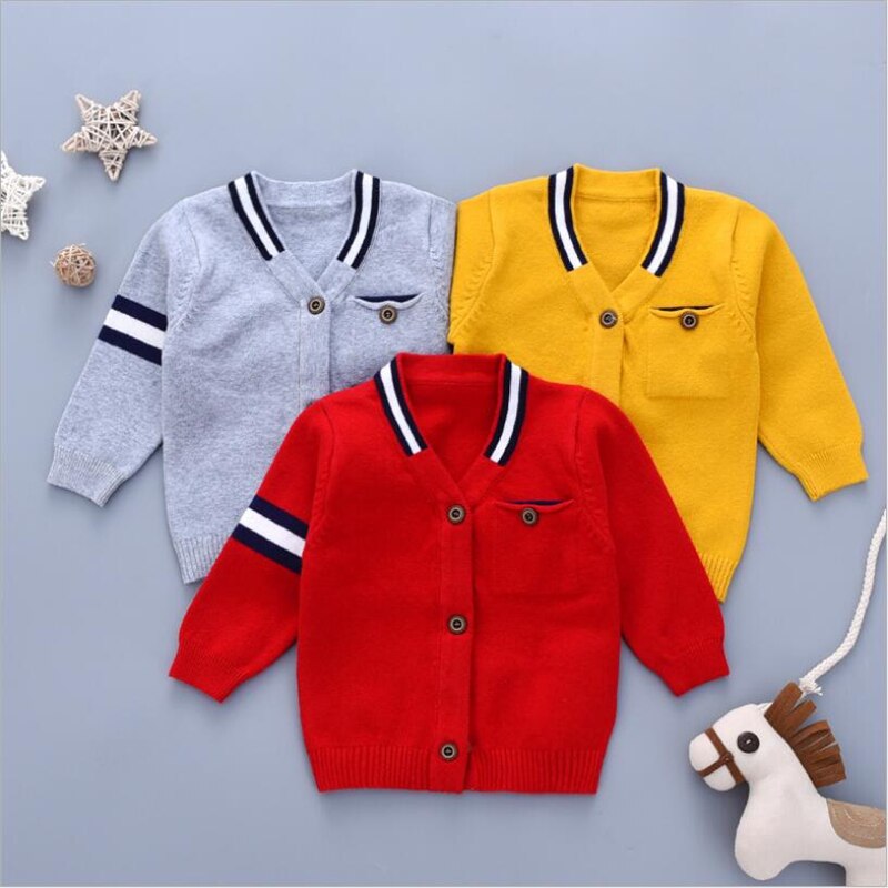 Alisenna Cotton kids Cardigan Boys Girls Children's Knit Cardigan Sweaters Spring Autumn Outerwear sweater Baby Clothes