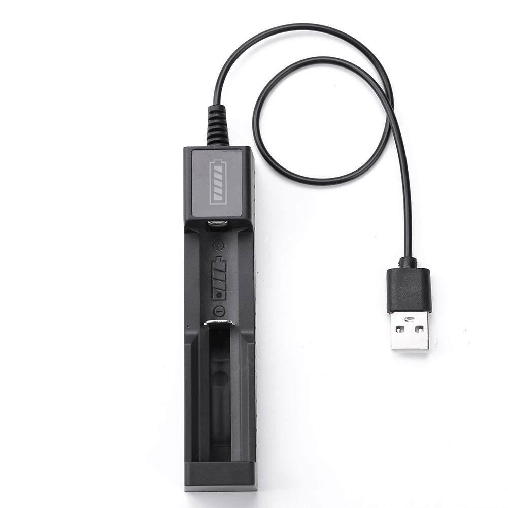 Universal 1 Slot 18650 Battery Charger LED Smart Quick Charging USB Rechargeable Lithium Battery Charger Dock Station Cradle