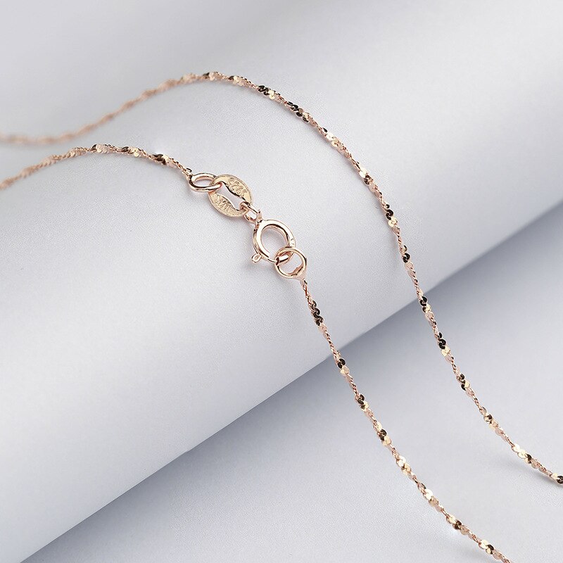 Starry Briljante 1.2 Mm Sterling Zilveren Ketting Solid 925 Italië Ketting 16 & 18 Inch Wit/Rose/Geel goud Kleur