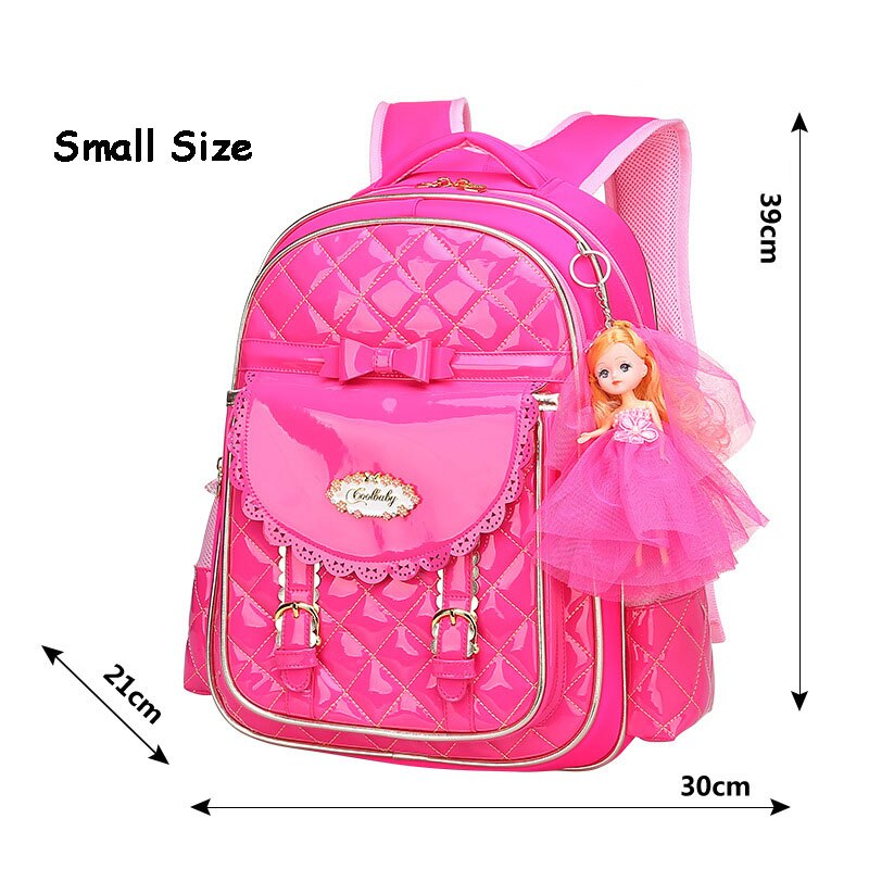Neue Mädchen Schule Rucksäcke freundlicher Schulranzen Für Mädchen Rucksack Prinzessin Rosa freundlicher Schulranzen Schule Taschen Tornister Mochilas: klein Rose