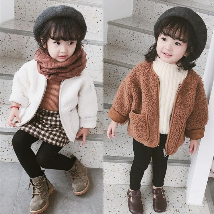 Winter Meisjes Faux Bontjas Katoen Gewatteerde Wol Blend Meisjes Fluwelen Jas Kid Winter Warm Bovenkleding Kerst Fleece Bovenkleding