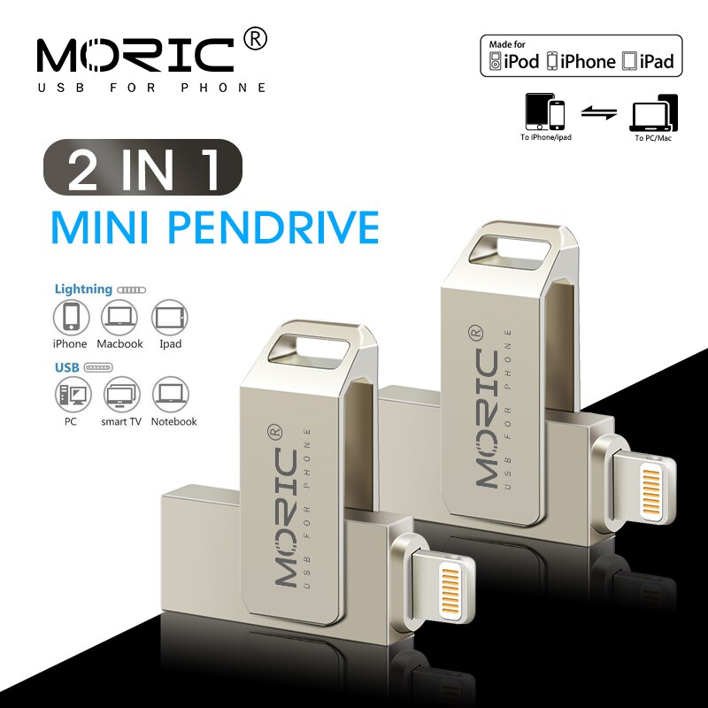 Ios Flash Drive 128Gb Voor Iphone Ipad Photostick Usb 3.0 Pen Drive 64Gb 32Gb 256Gb Usb C Flash Usb