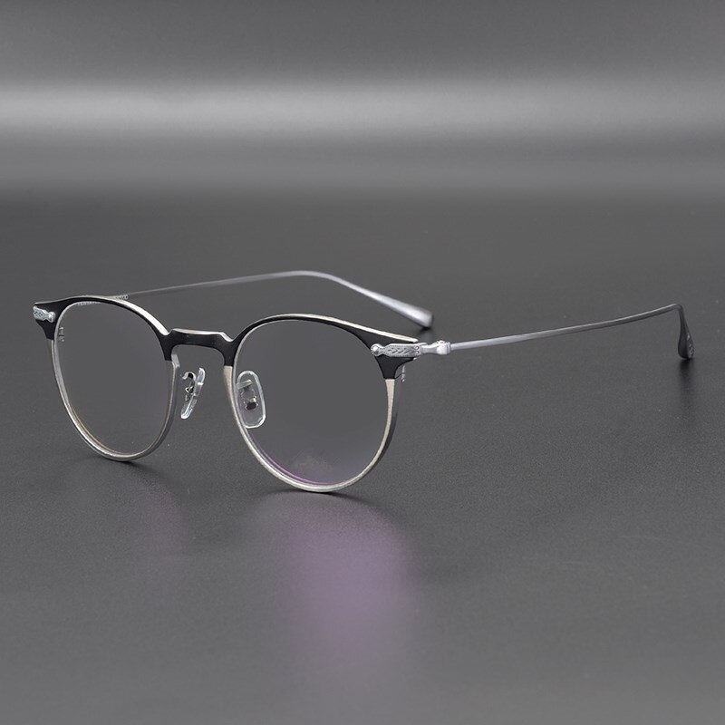 Titanium Glasses Frame Men OV1181 Retro Frame Brand Eye Myopia Prescription Glasses Frames for Men Round Glasses