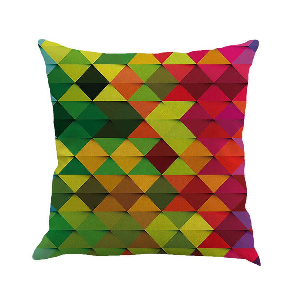 Geometry Painting Linen Pillow Case Cute Throw Pilow Cover 45*45cm Taie d'oreiller