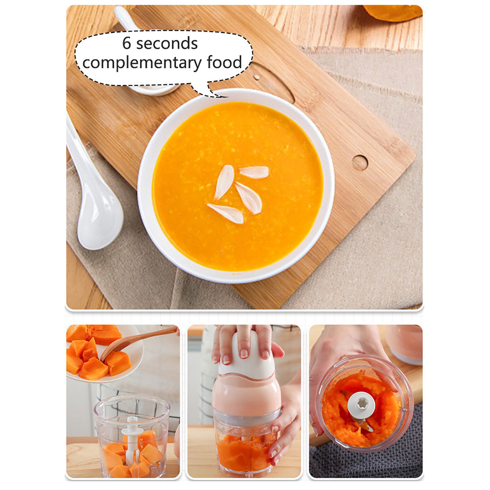 Mini Portable Food Chopper Electric Fruit Vegetable Onio Garlic Cutter Food Speedy Chopper Powered by USB rechargeable