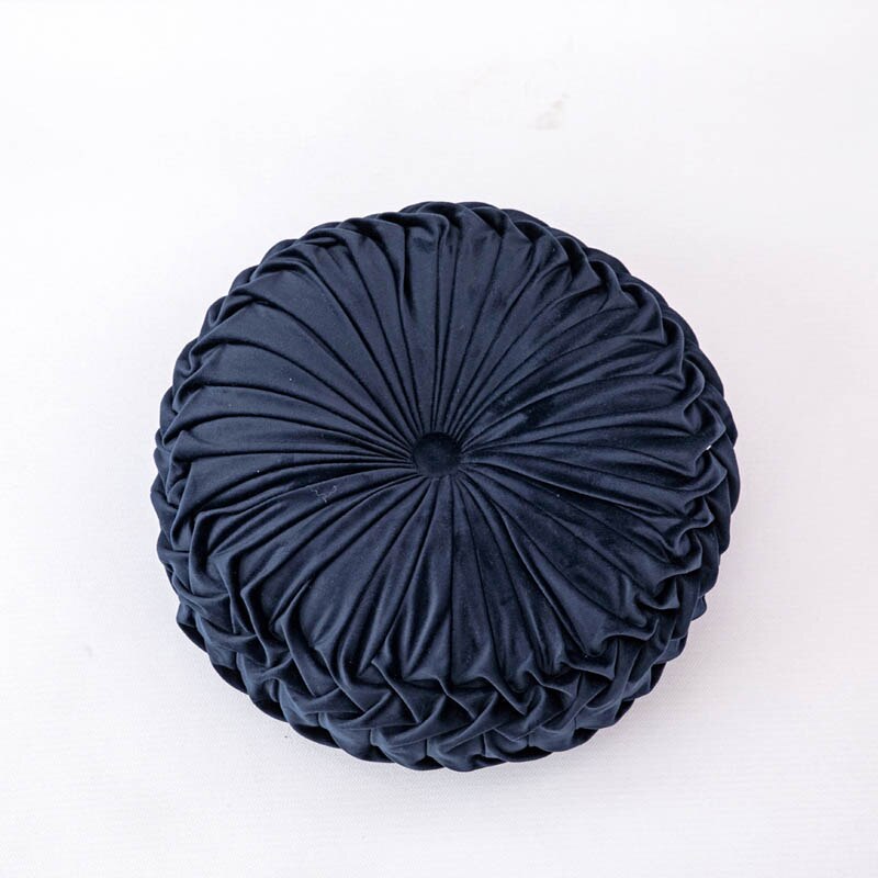 Coussin rehausseur à dossier rond en velours | Décor nordique pour fauteuil de maison, coussin pour dossier de bureau, coussin pour canapé: navy blue