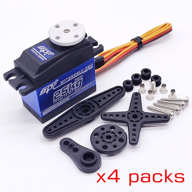 SPT5525LV-360 25kg SPT5535LV-360 35kg full metal gears standard digital servo 360 continuous rotation rotary RC Crawler capstan: 25kg-360 W.D x4pcs