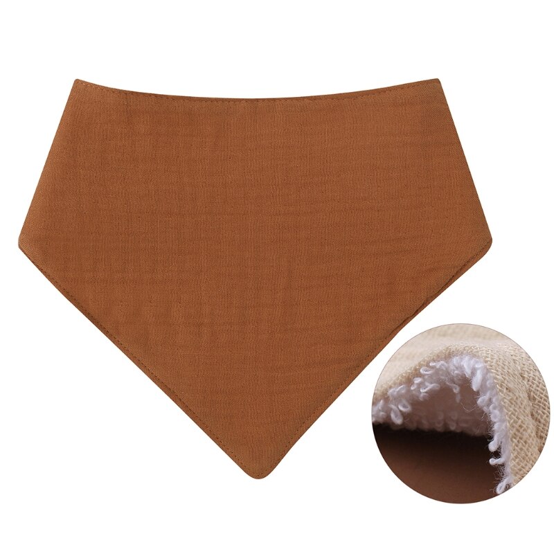 Bavaglino per allattamento per bambini bavaglino tinta unita bottone a pressione asciugamano Saliva morbido cotone triangolo Burp Cloth per neonato