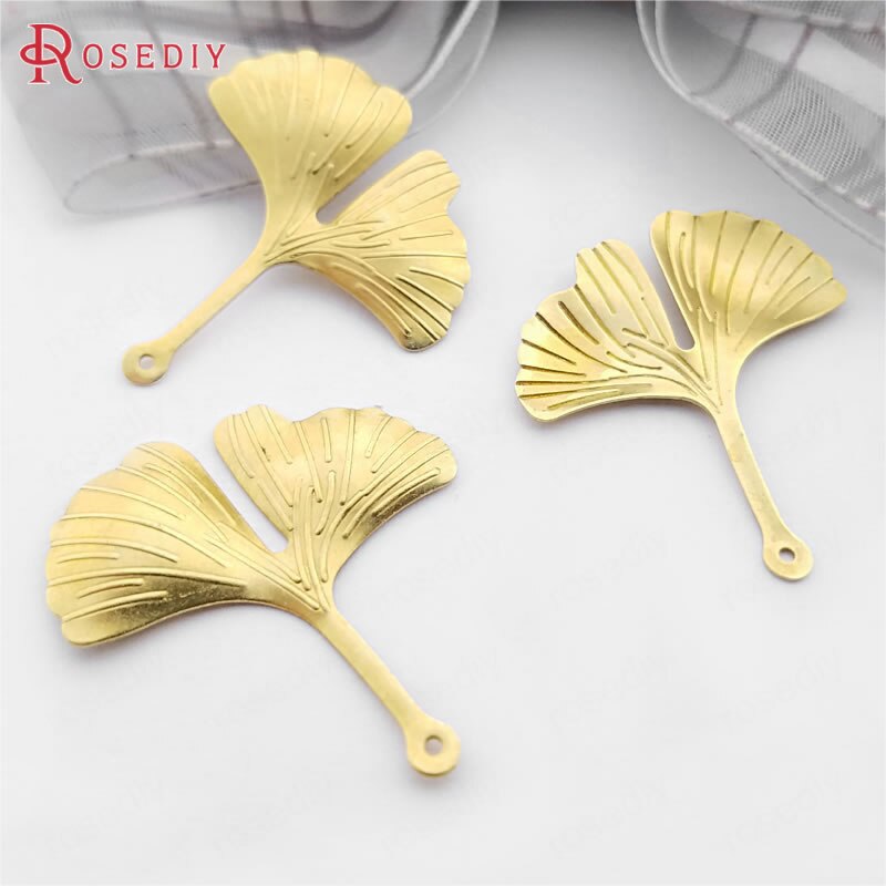 (30583)20pz 29x25.5MM non placcato di colore Ottone Albero di Ginkgo Foglia Foglie Pendenti E Ciondoli Pendenti con Gemme E Perle Fai Da Te Risultati Dei Monili Accessori commercio tutto'ingrosso